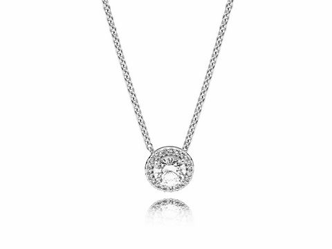 PANDORA 396240CZ-45 - Klassische Eleganz Kette & Anhänger Silber 45 cm