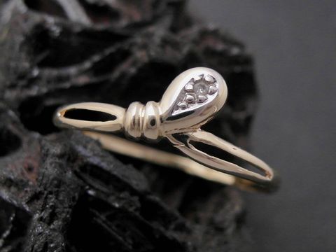 Gold Ring - symbolisch - Gold 585 bicolor - Diamant - Goldring - Gr. 56,5