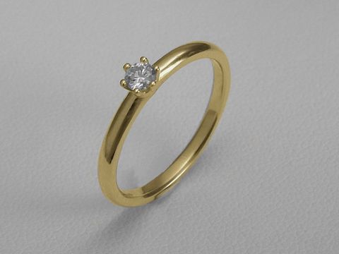 Verlobungsring - Gold Ring - Brillant 0,10 ct. W/Si - Gr. 50 - 585 Gold