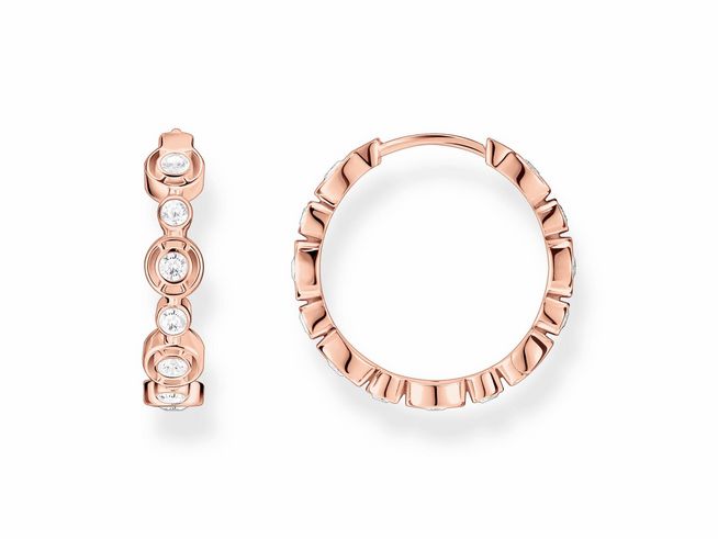 Thomas Sabo CR714-416-14 Creolen - Silber vergoldet Roségold + Zirkonia - weiß -