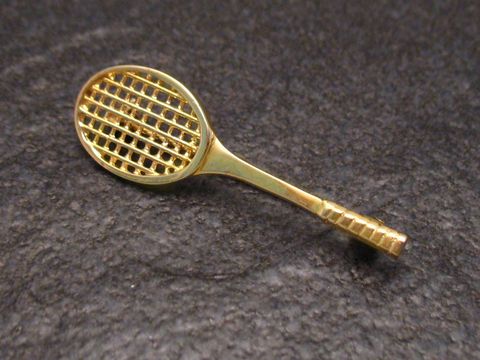 Brosche Tennisschläger - Gold 333 SPORT 4,3 cm