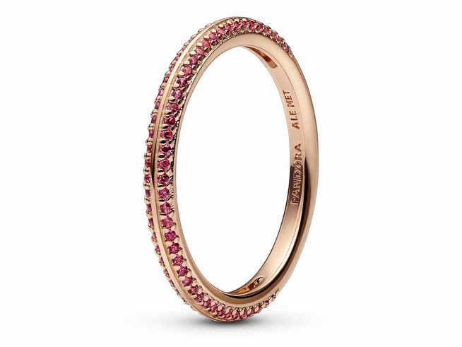 Pandora ME Ring - 189679C02-64 - 585 Roségoldvergoldung + synth. Rubin - Rot - Gr. 64