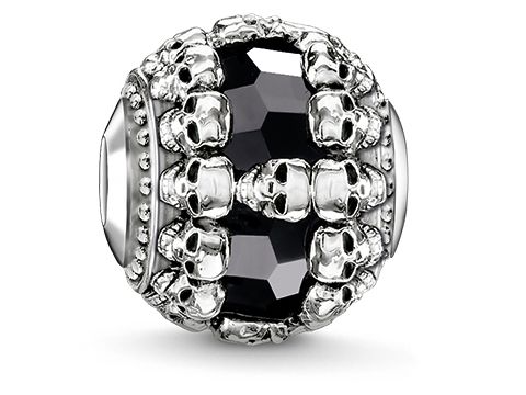 Thomas Sabo K0241-698-11 - Karma Bead - Schwarze Totenköpfe - Onyx - Silber