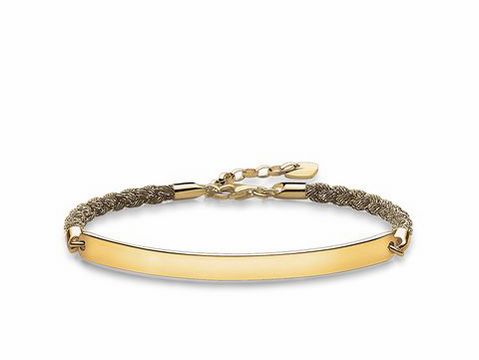 Thomas Sabo LBA0029-848-3-L19,5v Love Bridge Armband 16,5-19,5cm Silber verg. Gold - Nylon cham.