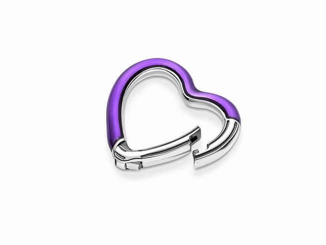 Pandora ME 791973C01 - leuchtendes Violett Herz Styling-Connector - Sterling Silber & Emaille Purple