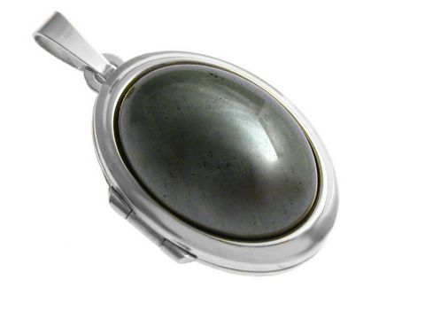 Hämatit Cabochon - Sterling Silber Medaillon