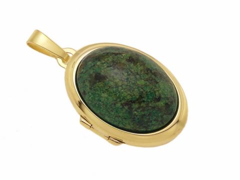 Magnesit Cabochon - Gold 333 Medaillon