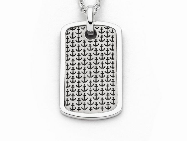 DUR Dogtag P4558 - Sterling Silber Anhänger Anker - rhodiniert