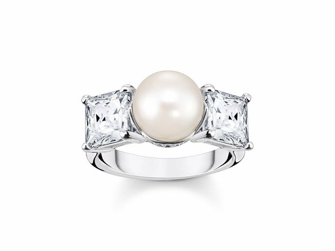 Thomas Sabo TR2408-167-14-60 - Ring - Sterling Silber + Zuchtperle + Zirkonia - Perlentraum - Gr. 60