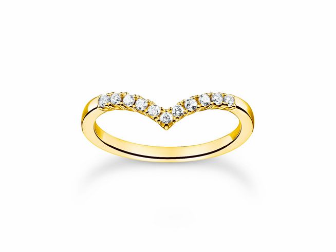 Thomas Sabo Ring TR2394-414-14-56 Sterling Silber - vergoldet Gelbgold - Zirkonia - Gr. 56