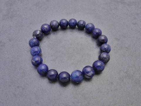 Lapisarmband - Lapislazuli - Armband 8 mm - blau - 18 cm mit Gummizug