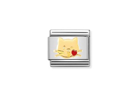 NOMINATION Classic - Emaille + Gold  030272 45 - küssende Katze
