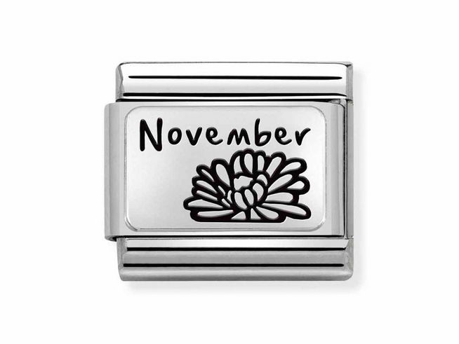 Nomination Classic Silber 330112 23 - Edelstahl - Sterling Silber charm - Monatsblumen November