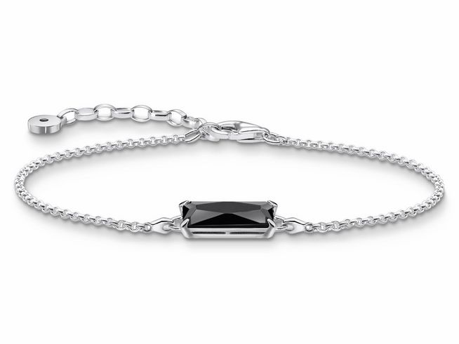 Thomas Sabo Armband A2019-641-11-L19V Sterling Silber - geschw. + Onyx + Zirkonia schwarz - 19 cm