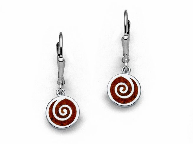 DUR Schmuck O5225 - Sterling Silber Ohrringe Ohrhänger Bernstein + Spirale 2.0 - Bernstein -