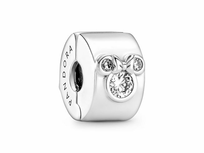 Pandora Disney Micky Maus & Minnie Maus Clip-Stopper - 790111C01 - Silber - Zirkonia