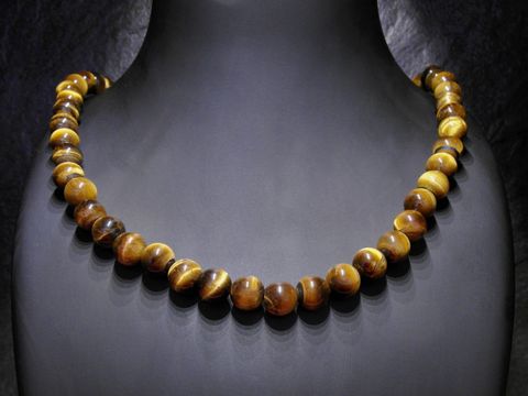 Tigerauge - Kette 8 mm - goldbraun - 47 cm