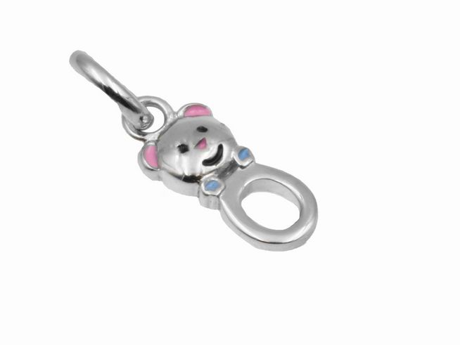 Anhänger Teddy Buchstabe O - 925 Sterling Silber - poliert - rhodiniert