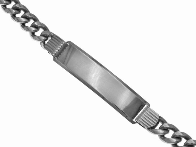 Armband Gravur - Sterling Silber - poliert - schlicht - 20 cm