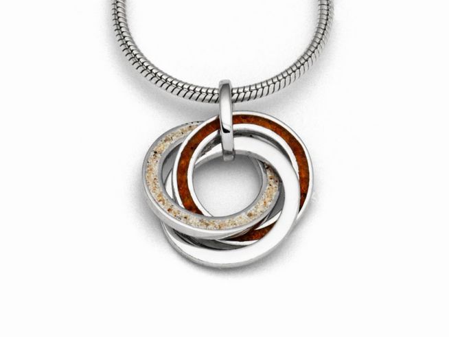 DUR Schmuck P3822 - Sterling Silber Anhänger Marina 2.0 - Strandsand + Bernstein -