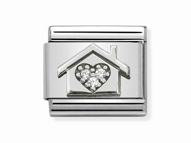 Nomination Classic Sterling Silver Zirkonia - 330311 11 - Haus mit Herz