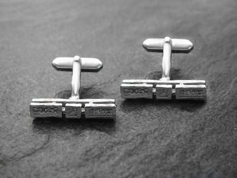 Manschettenknöpfe silberfarben look - rhodiniert - cufflinks