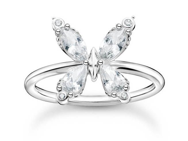 Thomas Sabo Charming Schmetterling Ring - TR2356-051-14-60 - Sterling Silber + Zirkonia weiß - Gr. 60