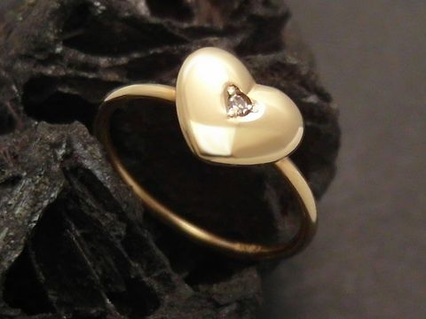 Goldring - Herz - Gold 333 - Diamant - Gr. 49,5