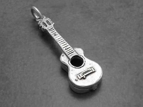 Gitarre -925 Sterling Silber Anhänger- Musikinstrument