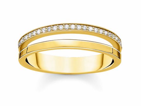 Thomas Sabo - TR2316-414-14-50 - Ring Gr. 50 - Silber - Gelbgold - Zirkonia - Klar