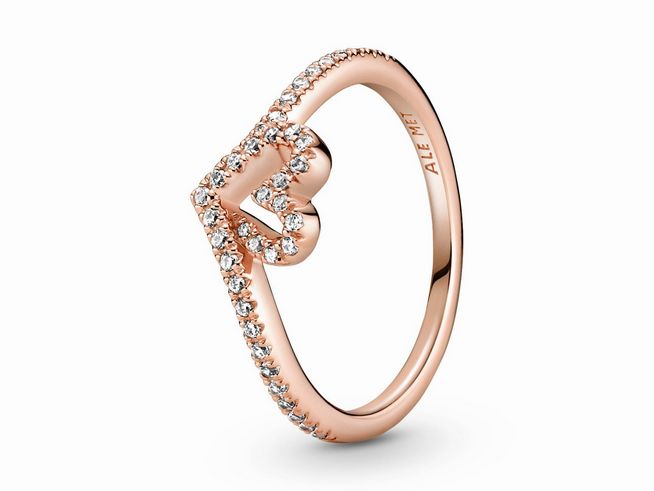 Pandora Rosé Ring - 189302C01-50 - Herz Rosé Ring mit Zirkonia - Gr. 50