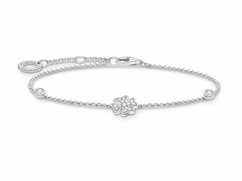 Thomas Sabo Charming Collection - A1993-051-14-L19v - Kleeblatt - Armband - 16-17,5-19 cm - Silber - Zirkonia - Klar