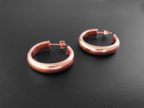 Creolen - Rotgold 585 - rosé - 2,6 cm - als Stecker