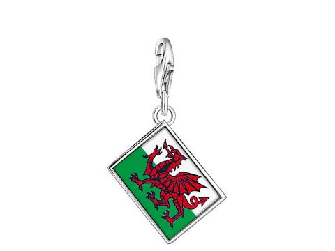 Thomas Sabo - Flagge Wales - Charm 1083-007-6 Emaille - grün