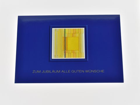 Glückwunschkarte - dezent gestaltet in blau und gelb