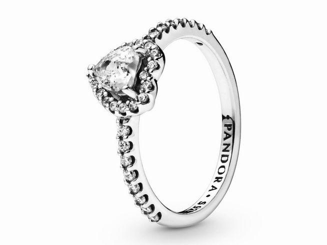 Pandora 198421C01-58 - Heart - Herz Sterling Silber Ring mit Zirkonia - Gr. 58