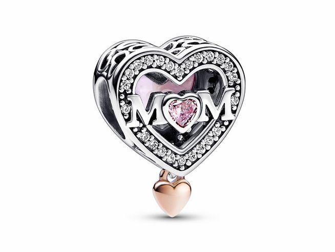 Pandora 782653C01 Mum & Herz Charm - Sterling Silber + Roségold Vergoldung