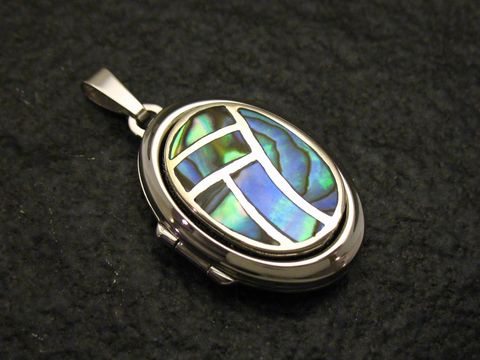 Perlmutt in Silber Medaillon - Cabochon Sterling Silber