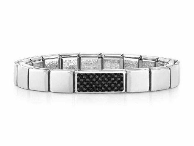 Nomination 239101 36 GLAM Armband - Edelstahl - Double Kohlenstoff + Grau