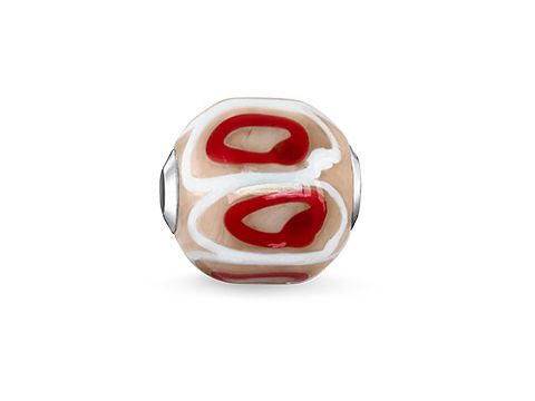 Thomas Sabo - Karma Bead K0252-017-19 - Glas-Bead Rot, Beige, Weiß