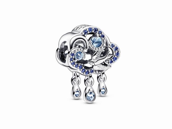 Pandora Charm 792569C01 - Wolken-Anhänge - Silber - Kristall Blau