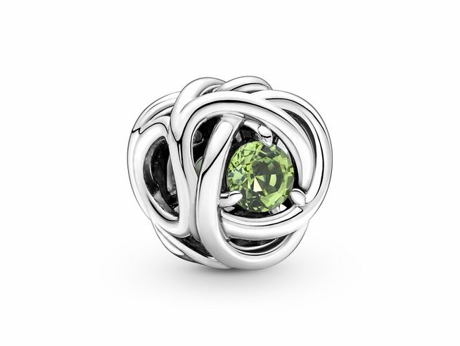 Pandora Frühling Grün Eternity Kreis Charm - 790065C03 - Silber - Kristall - Grün