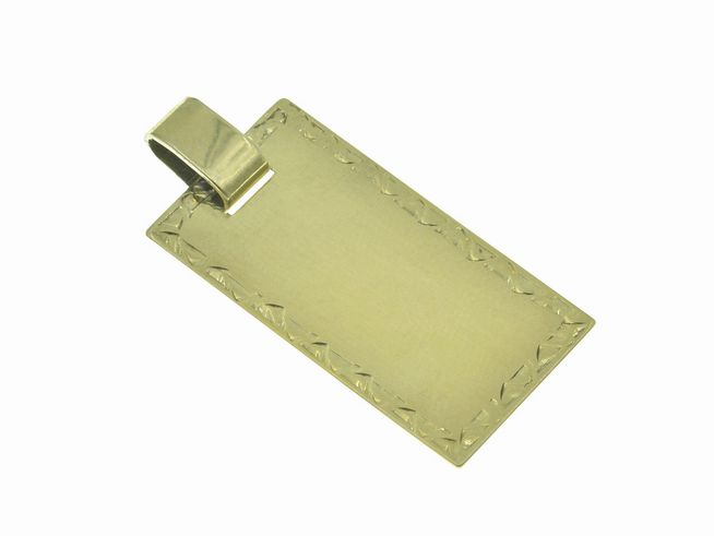 Echter Gold Anhänger 333 25,9 x 13,5 mm -Gravurplatte-