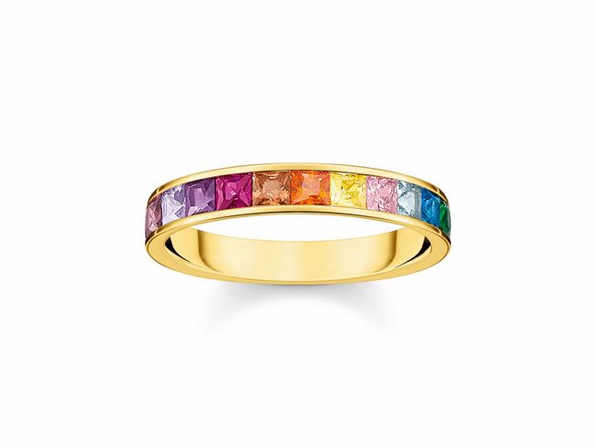 Thomas Sabo TR2403-996-7-56 - Ring - Sterling Silber verg. Gelbgold - Rainbow - Regenbogen - Gr. 56