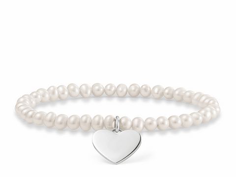 Thomas Sabo LBA0046-082-14-L14,5 Love Bridge Armband 14,5cm Silber - Zuchtperle - weiß