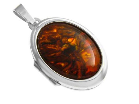 Perlmutt Cabochon - Sterling Silber Medaillon - bronze