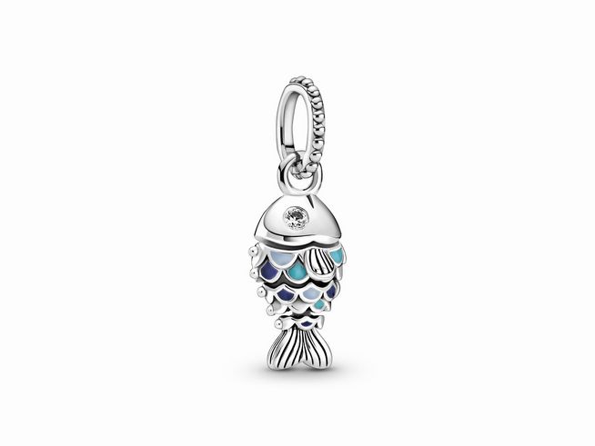 Pandora Kettenanhänger - Silber 799428C01 Blauer Schuppenfisch-Baumel-Zirkonia