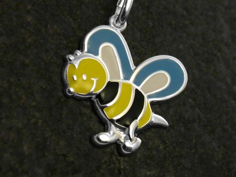 Biene - Bienchen emaillierter Sterling Silber Anhänger