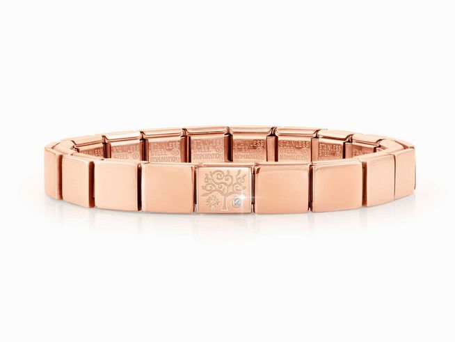 Nomination Classic GLAM Armband Edelstahl Roségold - 239104 07 - Baum