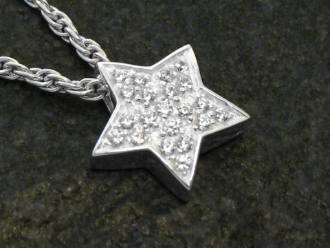 Sternanhänger - Sterling Silber - Zirkonia - STARS